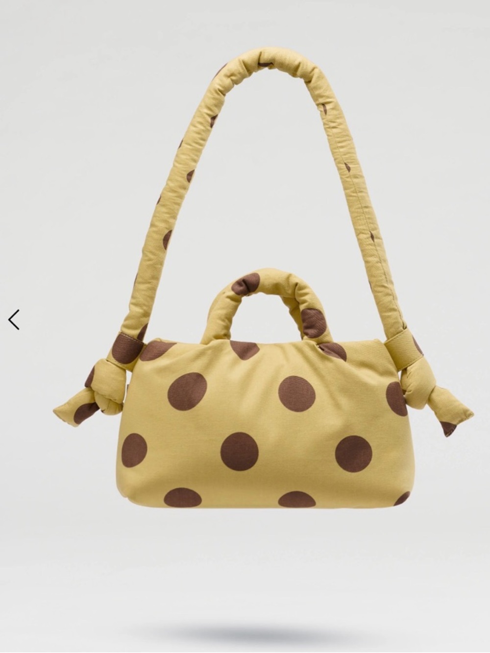 Olend Mini Polka Dot Puff Shoulder Bag in Mustard and Brown